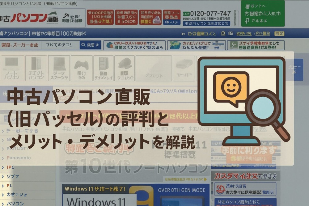 中古パソコン直販（旧パッセル）の評判とメリット・デメリットを解説