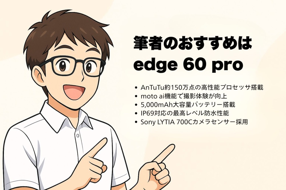 まとめ~筆者のおすすめは「Motorola edge 60 pro」