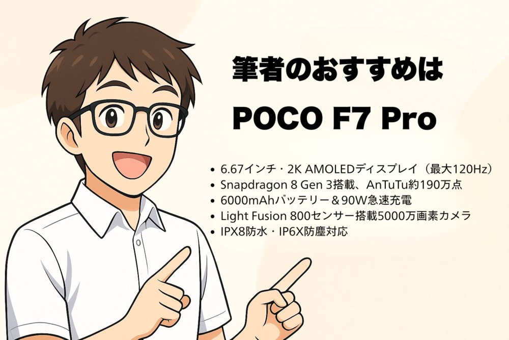 まとめ～筆者のおすすめはPOCO F7 Pro
