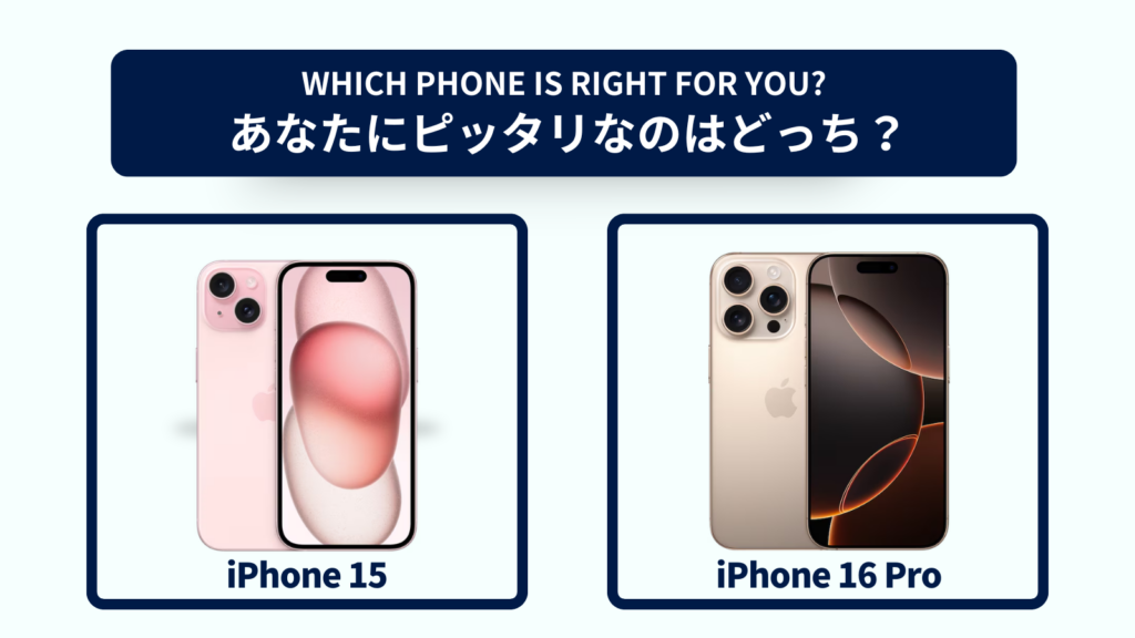 iPhone 15とiPhone 16 Proの違いを徹底比較！おすすめはどっち？スペック・コスパで選ぶなら